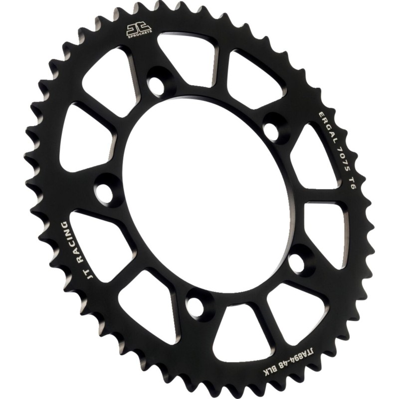 Couronne JT SPROCKETS aluminium ultra-light anti-boue KTM 65 SX / HVA 65 TC / GAS GAS 65 MC 48 dents Noir Couronne JT SPROCKETS aluminium ultra-light anti-boue KTM 65 SX / HVA 65 TC / GAS GAS 65 MC 48 dents Noir