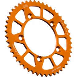 Couronne JT SPROCKETS aluminium ultra-light anti-boue KTM 65 SX / HVA 65 TC / GAS GAS 65 MC 48 dents Orange