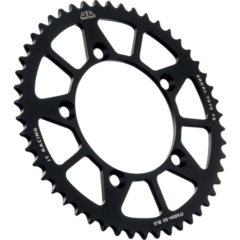 Couronne JT SPROCKETS aluminium ultra-light anti-boue KTM 65 SX / HVA 65 TC / GAS GAS 65 MC 50 dents Noir Couronne JT SPROCKETS aluminium ultra-light anti-boue KTM 65 SX / HVA 65 TC / GAS GAS 65 MC 50 dents Noir