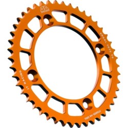 Couronne JT SPROCKETS aluminium ultra-light anti-boue KTM 85 SX / HVA 85 TC / GAS GAS 85 MC 46 dents Orange