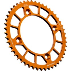 Couronne JT SPROCKETS aluminium ultra-light anti-boue KTM 85 SX / HVA 85 TC / GAS GAS 85 MC 49 dents Orange