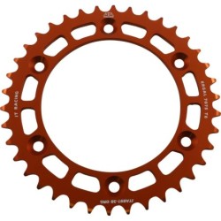 Couronne JT SPROCKETS aluminium ultra-light anti-boue SX SXF EXC EXCF / TC TE FC FE / MC MCF EC ECF 38 dents Orange