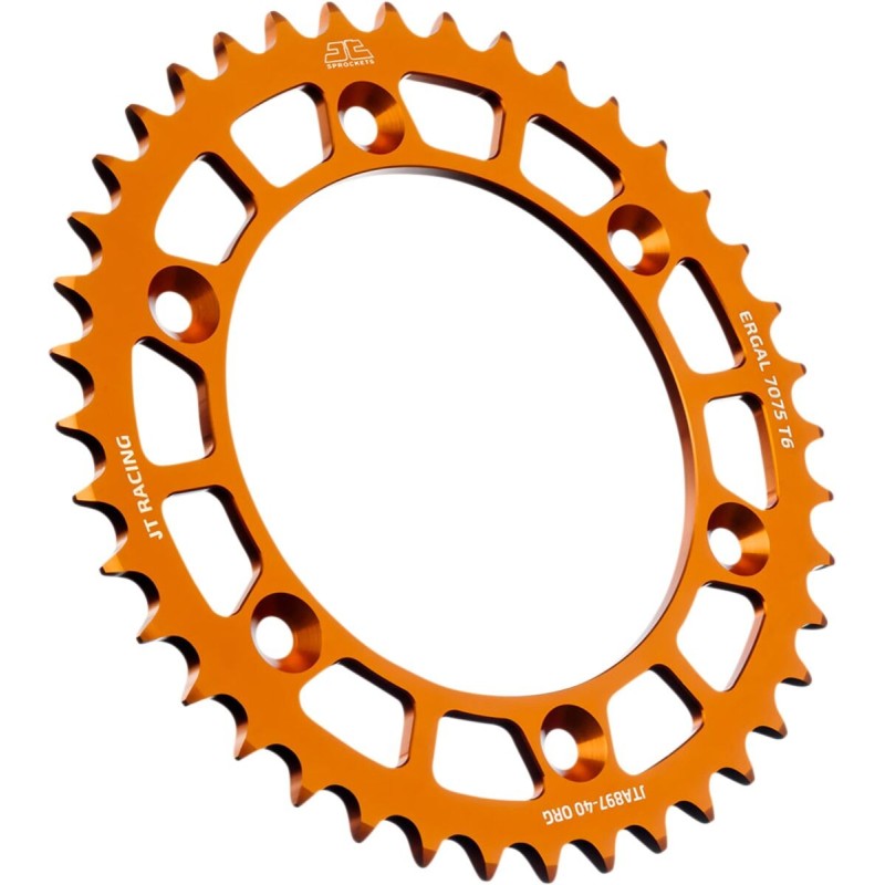 Couronne JT SPROCKETS aluminium ultra-light anti-boue SX SXF EXC EXCF / TC TE FC FE / MC MCF EC ECF 40 dents Orange Couronne JT SPROCKETS aluminium ultra-light anti-boue SX SXF EXC EXCF / TC TE FC FE / MC MCF EC ECF 40 dents Orange