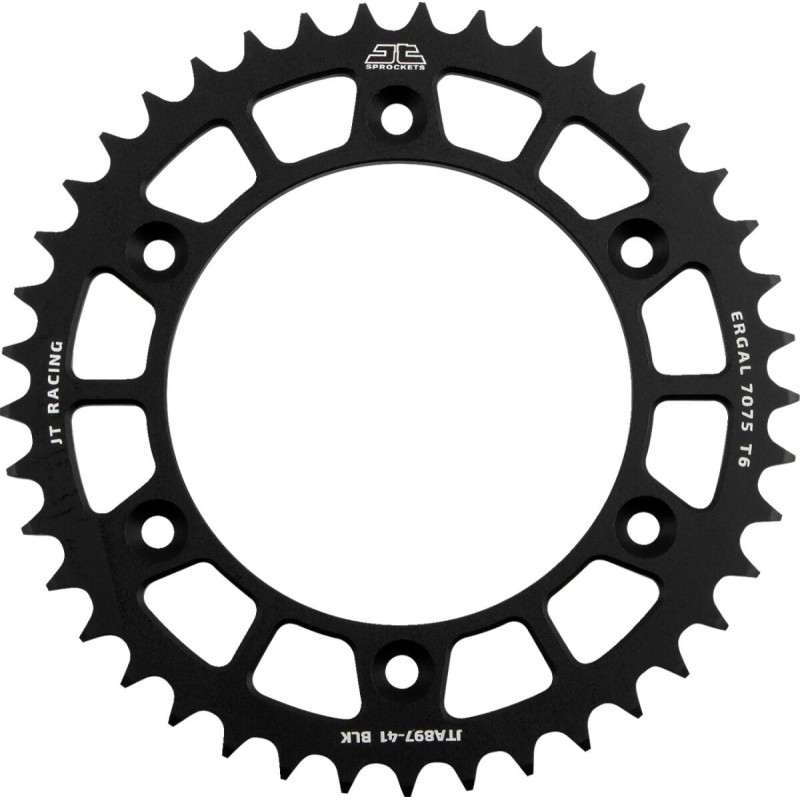 Couronne JT SPROCKETS aluminium ultra-light anti-boue SX SXF EXC EXCF / TC TE FC FE / MC MCF EC ECF 41 dents Noir Couronne JT SPROCKETS aluminium ultra-light anti-boue SX SXF EXC EXCF / TC TE FC FE / MC MCF EC ECF 41 dents Noir