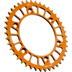 Couronne JT SPROCKETS aluminium ultra-light anti-boue SX SXF EXC EXCF / TC TE FC FE / MC MCF EC ECF 42 dents Orange