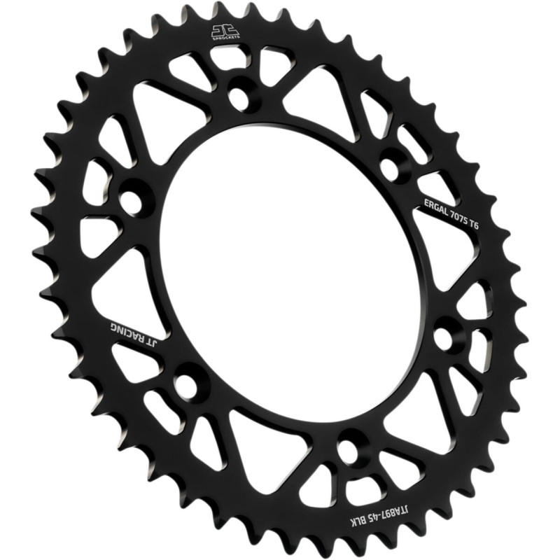 Couronne JT SPROCKETS aluminium ultra-light anti-boue SX SXF EXC EXCF / TC TE FC FE / MC MCF EC ECF 45 dents Noir Couronne JT SPROCKETS aluminium ultra-light anti-boue SX SXF EXC EXCF / TC TE FC FE / MC MCF EC ECF 45 dents Noir