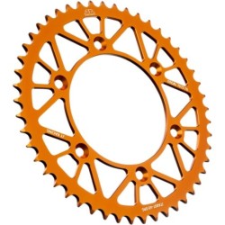 Couronne JT SPROCKETS aluminium ultra-light anti-boue SX SXF EXC EXCF / TC TE FC FE / MC MCF EC ECF 49 dents Orange