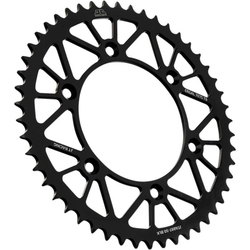 Couronne JT SPROCKETS aluminium ultra-light anti-boue SX SXF EXC EXCF / TC TE FC FE / MC MCF EC ECF 50 dents Noir Couronne JT SPROCKETS aluminium ultra-light anti-boue SX SXF EXC EXCF / TC TE FC FE / MC MCF EC ECF 50 dents Noir