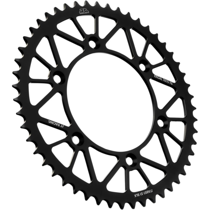 Couronne JT SPROCKETS aluminium ultra-light anti-boue SX SXF EXC EXCF / TC TE FC FE / MC MCF EC ECF 51 dents Noir Couronne JT SPROCKETS aluminium ultra-light anti-boue SX SXF EXC EXCF / TC TE FC FE / MC MCF EC ECF 51 dents Noir