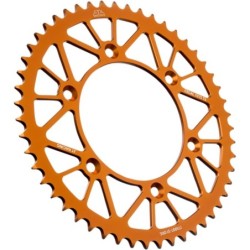 Couronne JT SPROCKETS aluminium ultra-light anti-boue SX SXF EXC EXCF / TC TE FC FE / MC MCF EC ECF 51 dents Orange