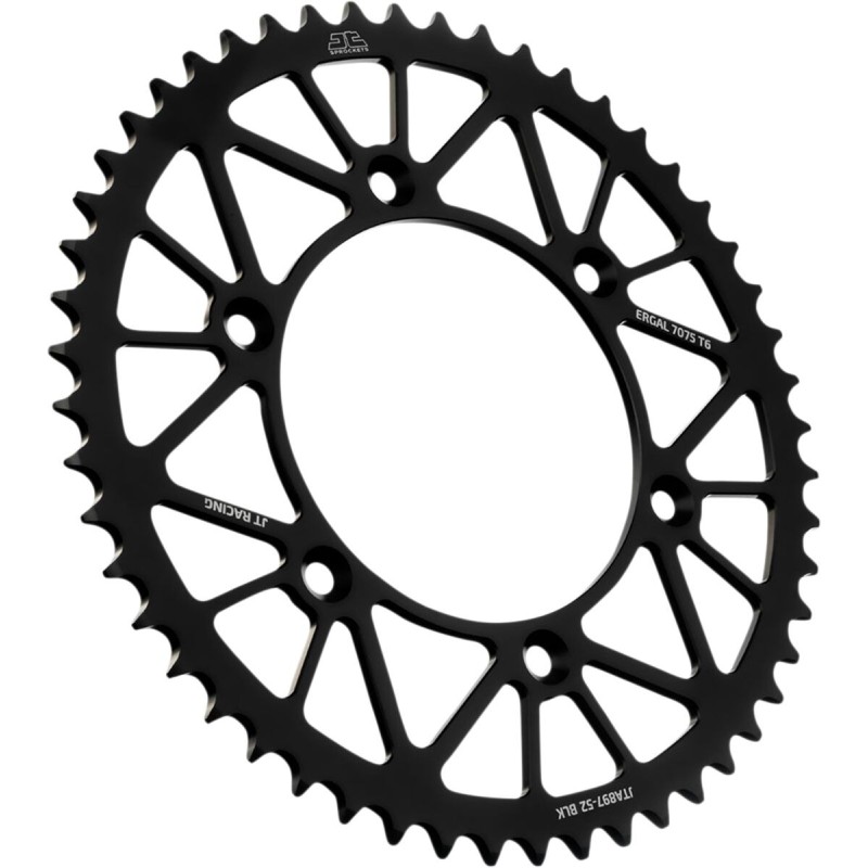 Couronne JT SPROCKETS aluminium ultra-light anti-boue SX SXF EXC EXCF / TC TE FC FE / MC MCF EC ECF 52 dents Noir Couronne JT SPROCKETS aluminium ultra-light anti-boue SX SXF EXC EXCF / TC TE FC FE / MC MCF EC ECF 52 dents Noir