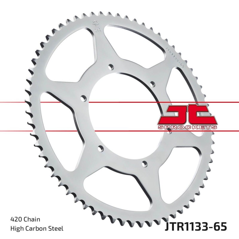 Couronne JT SPROCKETS JTR1133 65 dents - pas de 420 acier carbone C49 Couronne JT SPROCKETS JTR1133 65 dents - pas de 420 acier carbone C49