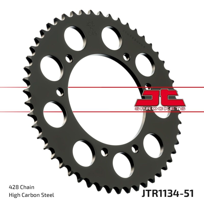 Couronne JT SPROCKETS JTR1134 51 dents - pas de 428 acier carbone C49 Couronne JT SPROCKETS JTR1134 51 dents - pas de 428 acier carbone C49