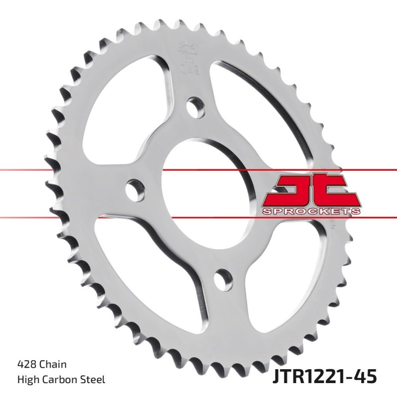 Couronne JT SPROCKETS JTR1221 45 dents - pas de 428 acier carbone C49 Couronne JT SPROCKETS JTR1221 45 dents - pas de 428 acier carbone C49