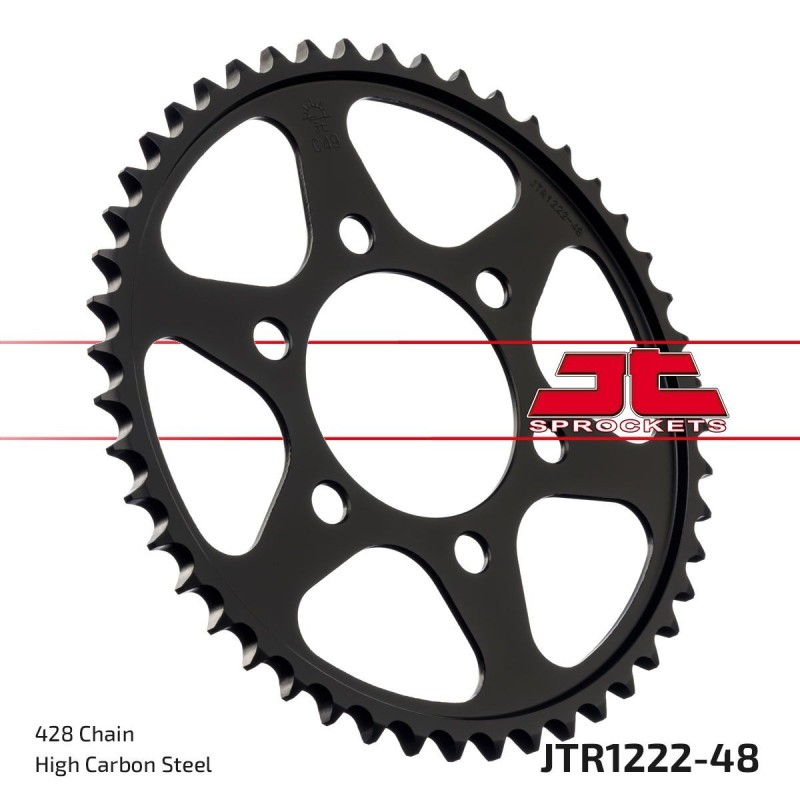 Couronne JT SPROCKETS acier standard 1222 - 48 dents pas de 428 Couronne JT SPROCKETS acier standard 1222 - 48 dents pas de 428
