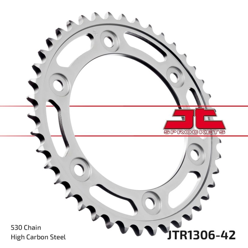 Couronne JT SPROCKETS JTR1306.42ZBK 42 dents - pas de 530 acier carbone C49 Couronne JT SPROCKETS JTR1306.42ZBK 42 dents - pas de 530 acier carbone C49