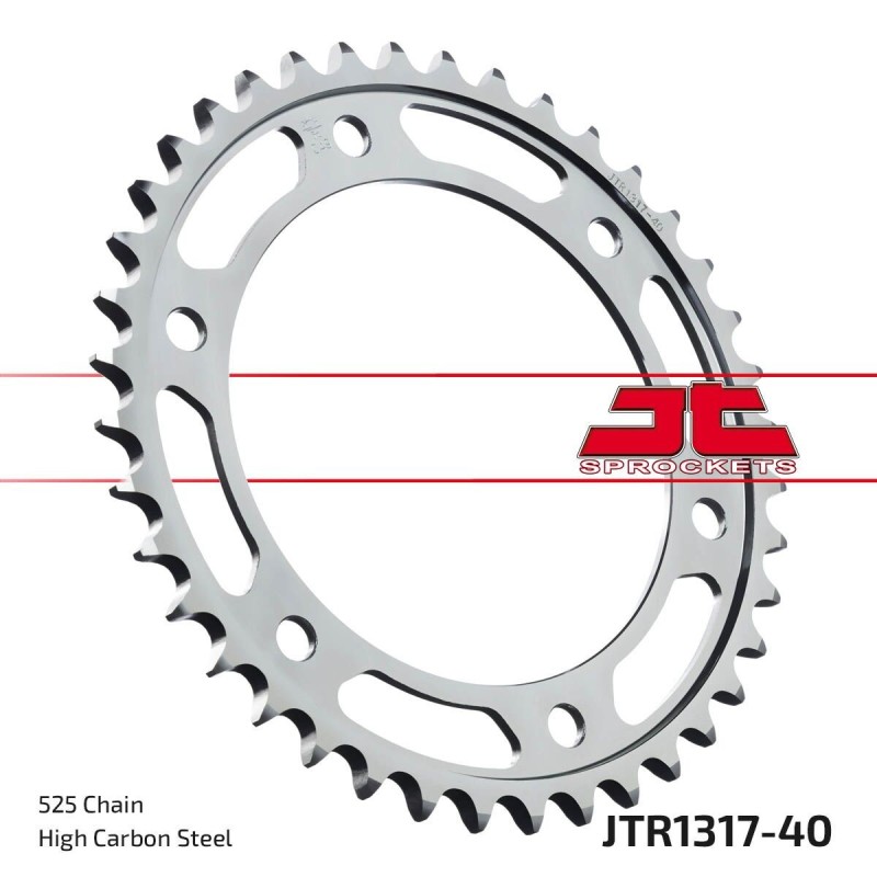 Couronne JT SPROCKETS aluminium ultra-light anti-boue 40 dents 525 Couronne JT SPROCKETS aluminium ultra-light anti-boue 40 dents 525