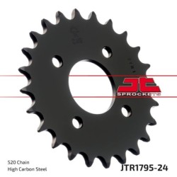 Couronne JT SPROCKETS JTR1795.24 24 dents - pas de 520 acier carbone C49 Noir