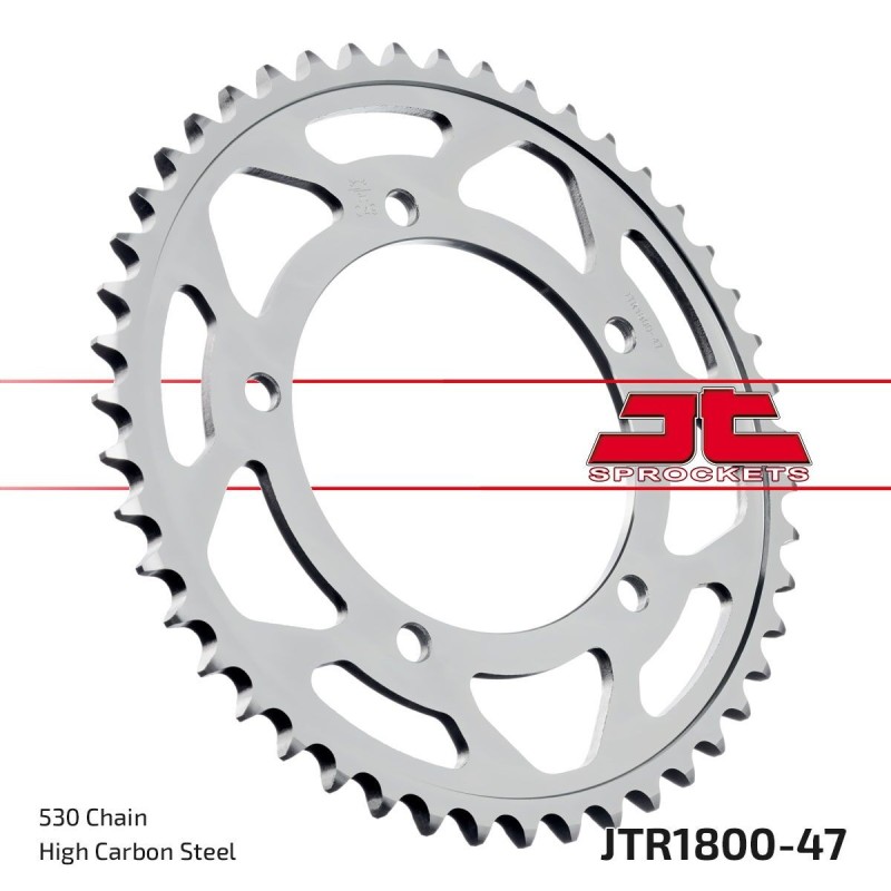 Couronne JT SPROCKETS JTR1800 47 dents - pas de 50 acier carbone C49 Couronne JT SPROCKETS JTR1800 47 dents - pas de 50 acier carbone C49