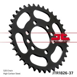 Couronne JT SPROCKETS JTR1826 37 dents - pas de 520 acier carbone C49 Noir