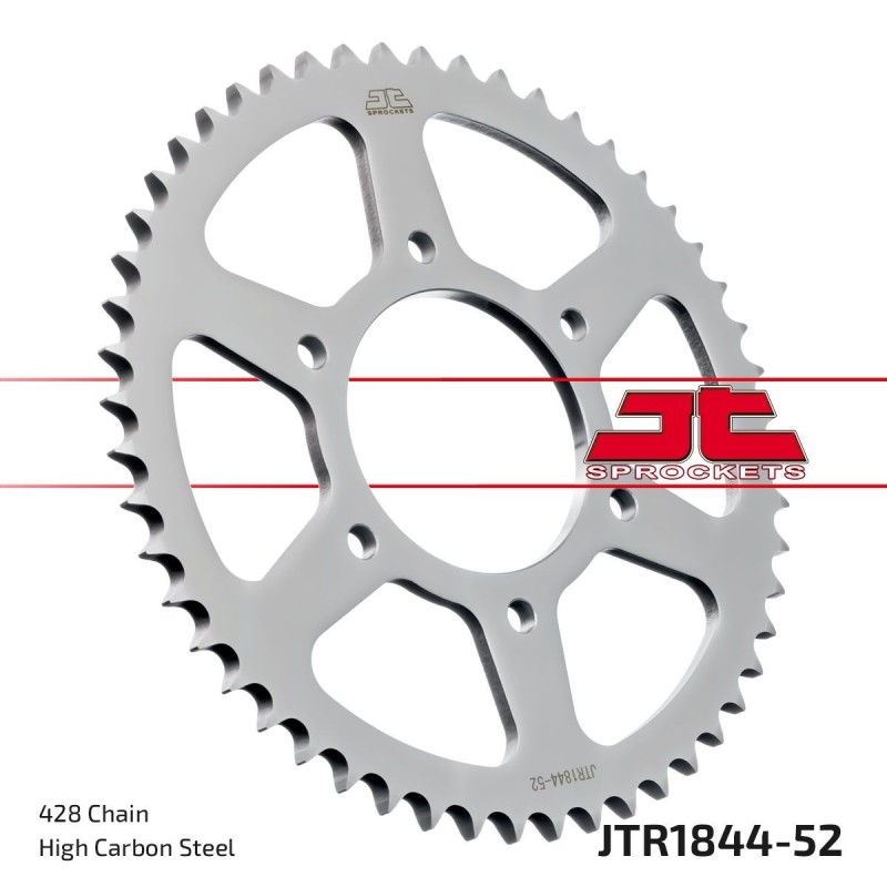 Couronne JT SPROCKETS aluminium ultra-light anti-boue 52 dents 428 Couronne JT SPROCKETS aluminium ultra-light anti-boue 52 dents 428