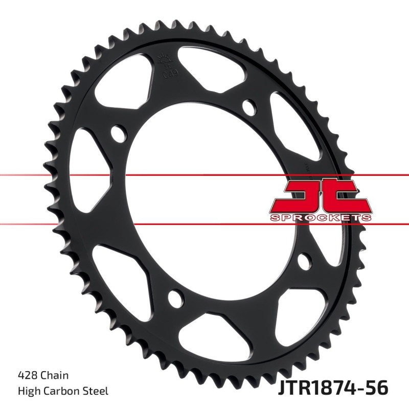 Couronne JT SPROCKETS JTR1874 56 dents - pas de 428 acier carbone C49 Couronne JT SPROCKETS JTR1874 56 dents - pas de 428 acier carbone C49