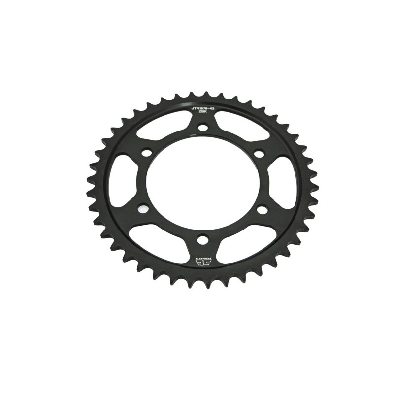 Couronne JT SPROCKETS JTR1876 ZBK 43 dents - pas de 525 acier carbone C49 Couronne JT SPROCKETS JTR1876 ZBK 43 dents - pas de 525 acier carbone C49