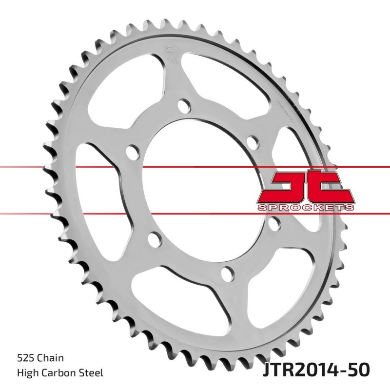 Couronne JT SPROCKETS JTR2014 ZBK 50 dents - pas de 525 acier carbone C49 Couronne JT SPROCKETS JTR2014 ZBK 50 dents - pas de 525 acier carbone C49