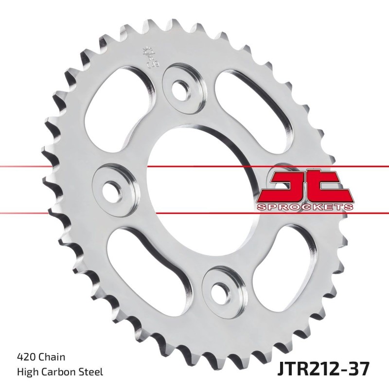 Couronne JT SPROCKETS JTR212 37 dents - pas de 420 acier carbone C49 Couronne JT SPROCKETS JTR212 37 dents - pas de 420 acier carbone C49