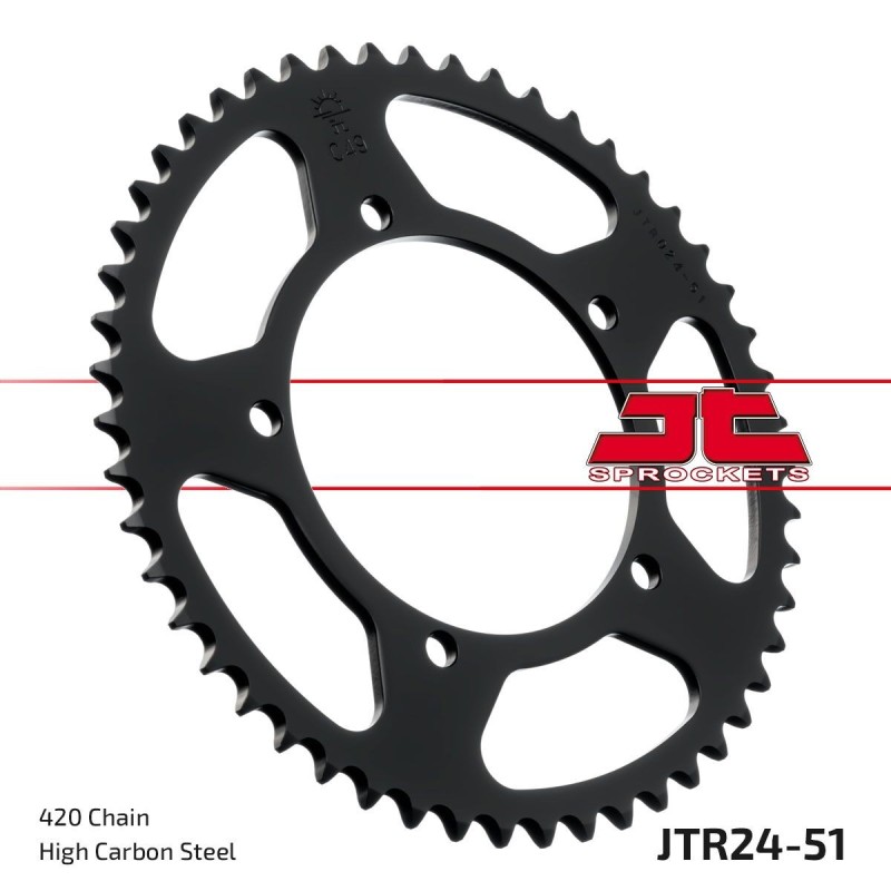 Couronne JT SPROCKETS JTR24 51 dents - pas de 420 Couronne JT SPROCKETS JTR24 51 dents - pas de 420