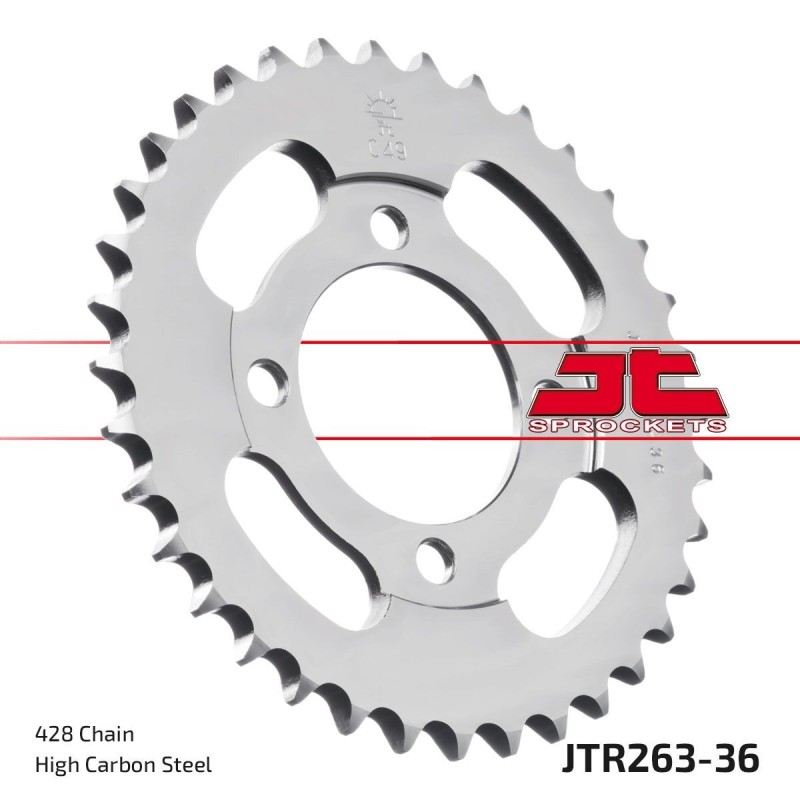 Couronne JT SPROCKETS JTR263 36 dents - pas de 428 acier carbone C49 Couronne JT SPROCKETS JTR263 36 dents - pas de 428 acier carbone C49