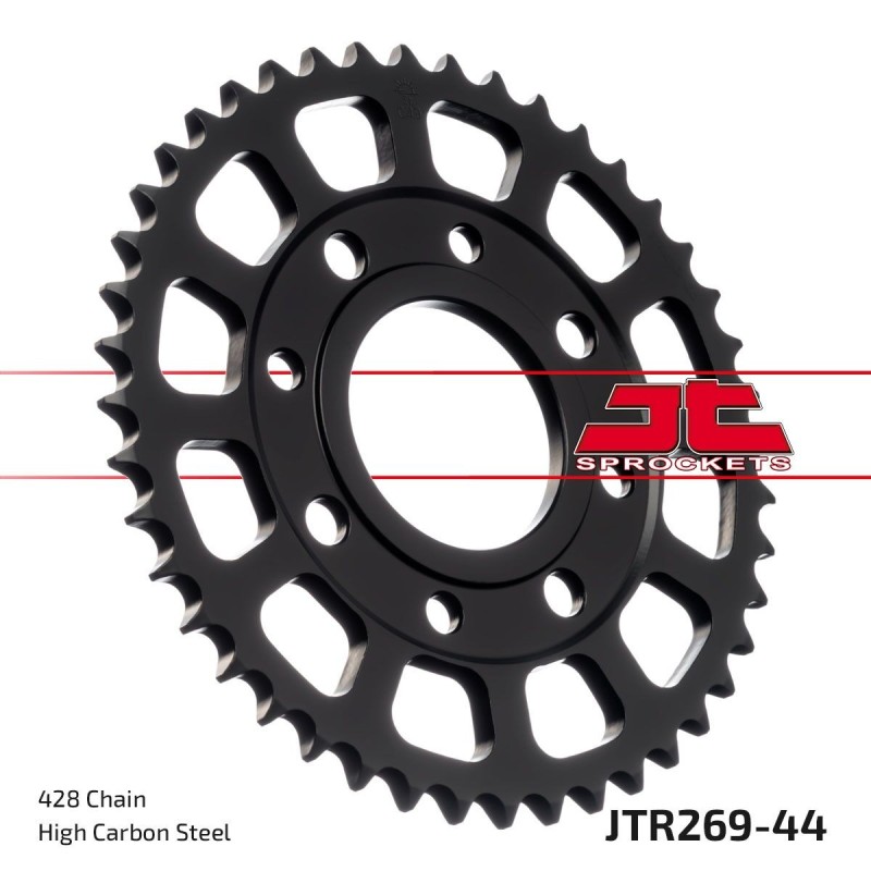 Couronne JT SPROCKETS JTR269 44 dents - pas de 428 acier carbone C49 Noir