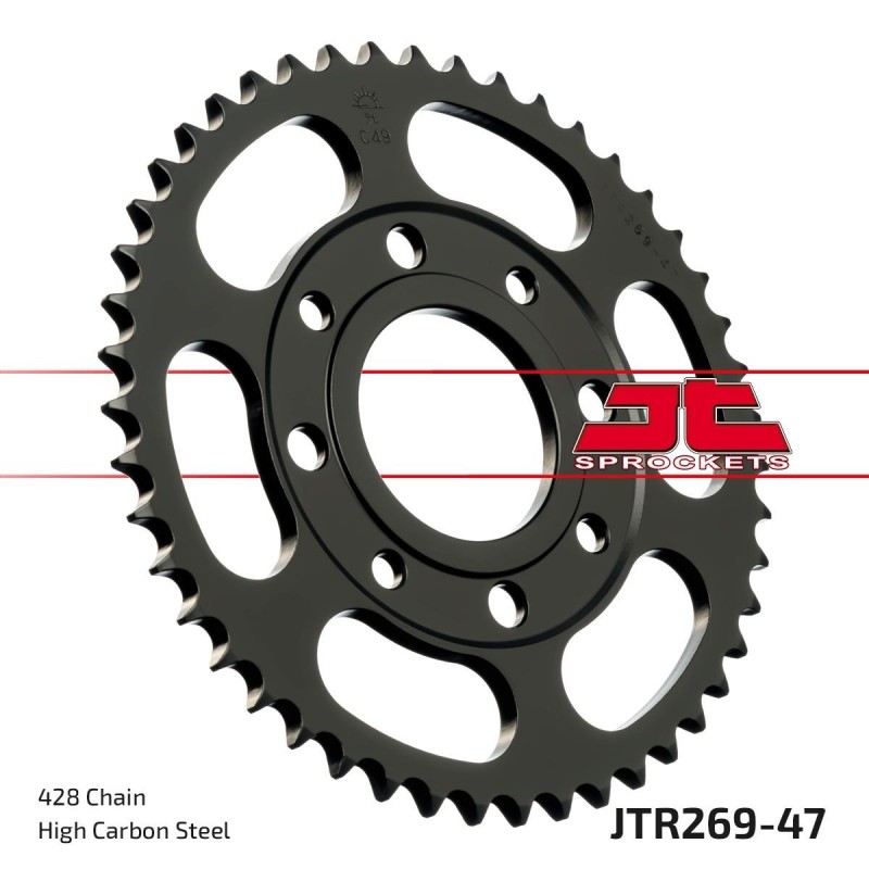Couronne JT SPROCKETS JTR269 47 dents - pas de 428 acier carbone C49 Couronne JT SPROCKETS JTR269 47 dents - pas de 428 acier carbone C49
