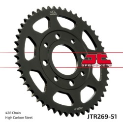 Couronne JT SPROCKETS JTR269 51 dents - pas de 428 acier carbone C49