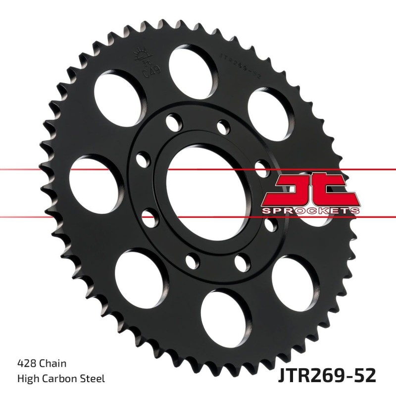 Couronne JT SPROCKETS JTR269 52 dents - pas de 428 acier carbone C49 Noir