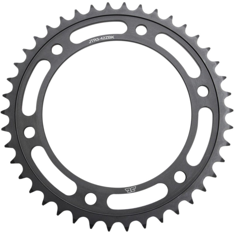 Couronne JT SPROCKETS JTR3 ZBK 42 dents - pas de 525 acier carbone C49 Noir Couronne JT SPROCKETS JTR3 ZBK 42 dents - pas de 525 acier carbone C49 Noir