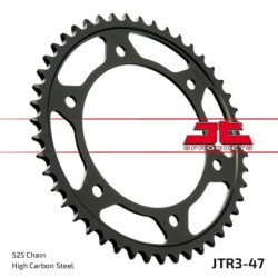 Couronne JT SPROCKETS JTR3 ZBK 47 dents - pas de 525 acier carbone C49 Noir
