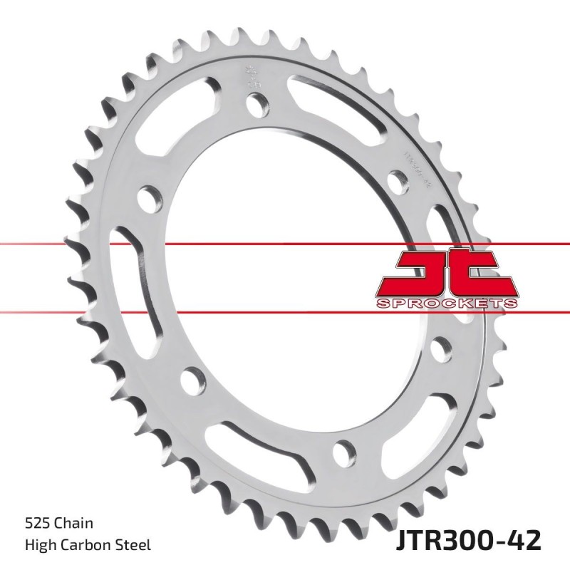 Couronne JT SPROCKETS JTR300 ZBK 42 dents - pas de 525 acier carbone C49