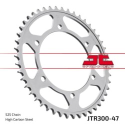 Couronne JT SPROCKETS JTR300 ZBK 47 dents - pas de 525 acier carbone C49
