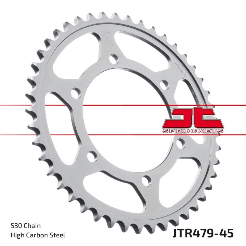Couronne JT SPROCKETS JTR479 ZBK 45 dents - pas de 50 acier carbone C49 Couronne JT SPROCKETS JTR479 ZBK 45 dents - pas de 50 acier carbone C49