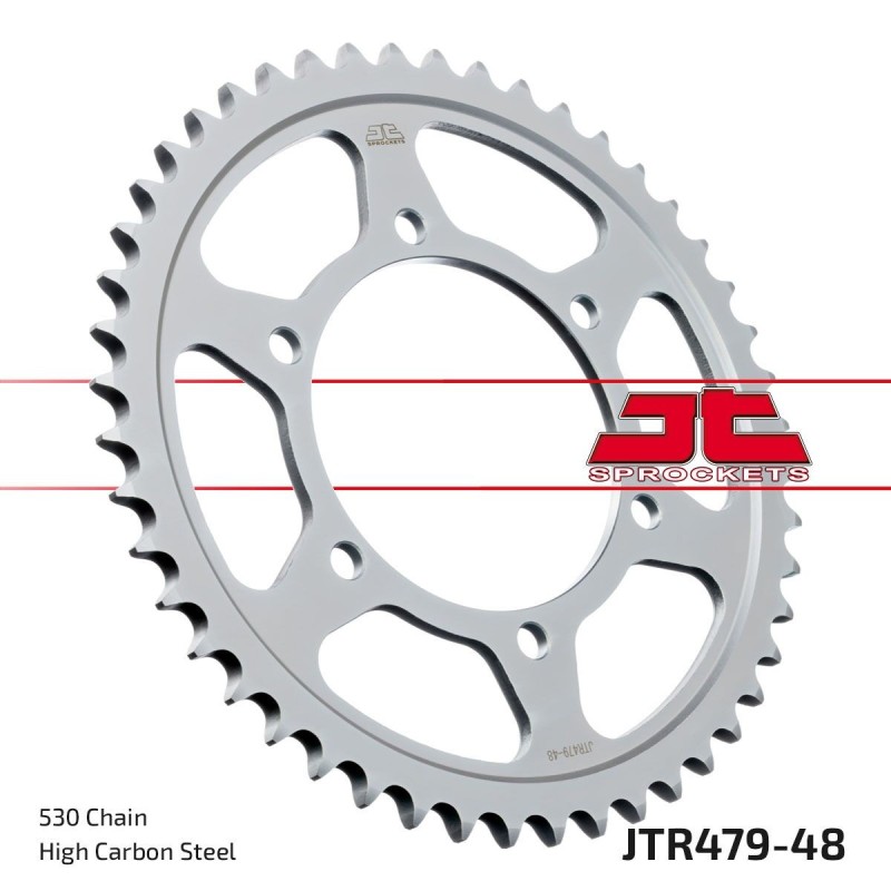 Couronne JT SPROCKETS JTR479 ZBK 48 dents - pas de 530 acier carbone C49 Noir Couronne JT SPROCKETS JTR479 ZBK 48 dents - pas de 530 acier carbone C49 Noir