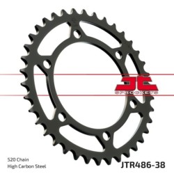 Couronne JT SPROCKETS JTR486 38 dents - pas de 520 acier carbone C49
