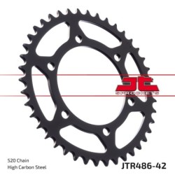 Couronne JT SPROCKETS JTR486 ZBK 42 dents - pas de 520 acier carbone C49 Noir