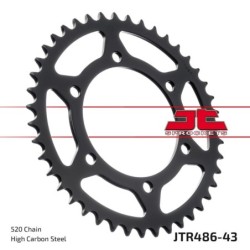 Couronne JT SPROCKETS JTR486 ZBK 43 dents - pas de 520 acier carbone C49 Noir