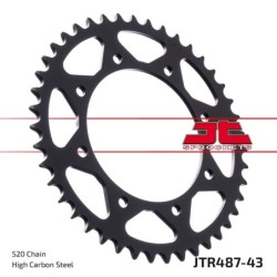 Couronne JT SPROCKETS JTR487 ZBK 43 dents - pas de 520 acier carbone C49 Noir