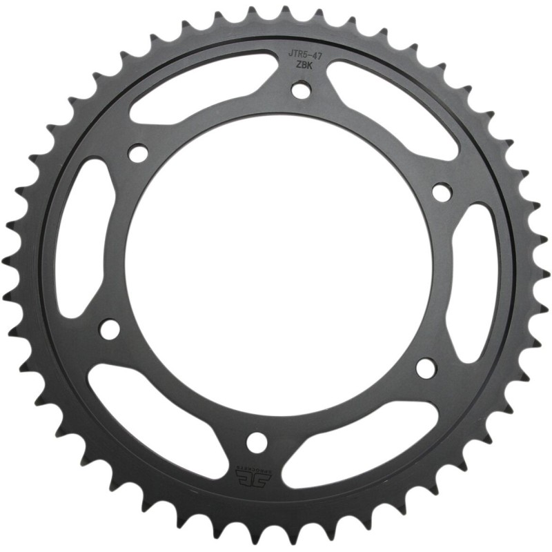 Couronne JT SPROCKETS JTR5 ZBK 47 dents - pas de 520 acier carbone C49 Noir Couronne JT SPROCKETS JTR5 ZBK 47 dents - pas de 520 acier carbone C49 Noir