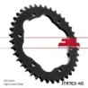 Couronne JT SPROCKETS aluminium ultra-light anti-boue 40 dents 530 Noir