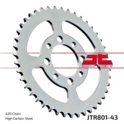 Couronne JT SPROCKETS JTR801 43 dents - pas de 420 acier carbone C49