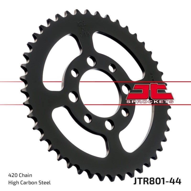 Couronne JT SPROCKETS JTR801 44 dents - pas de 420 acier carbone C49