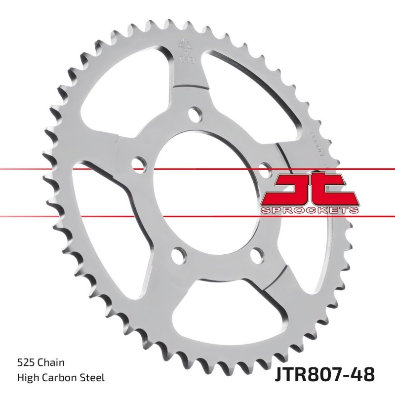 Couronne JT SPROCKETS JTR807 ZBK 48 dents - pas de 525 acier carbone C49